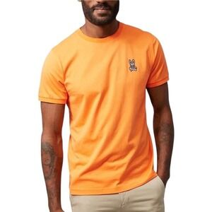 Psycho Bunny‎ Mens Orange Short Sleeve Crew Neck T Shirt Bunny Logo Size M